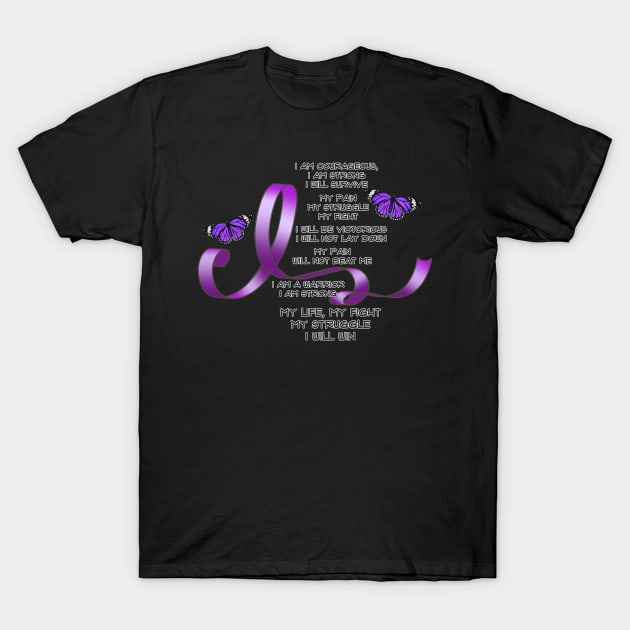 My Struggle, Purple Ribbon Awareness, poem T-Shirt by AlondraHanley